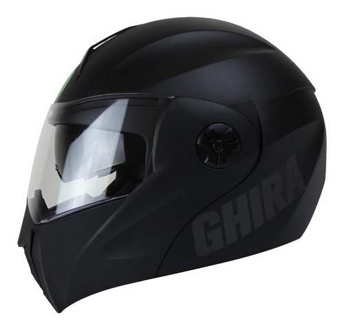 Imagen 5 de 6 de Casco Moto Abatible Ghira Gh1000 Certificado Dot Negro Mate