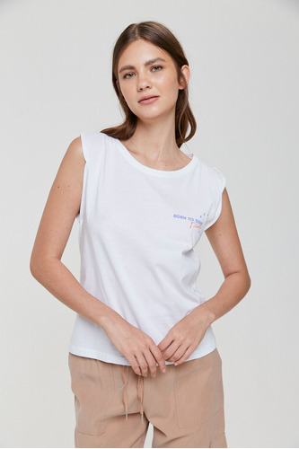 Musculosa Born To Shine 100% Algodon Mujer Delaostia