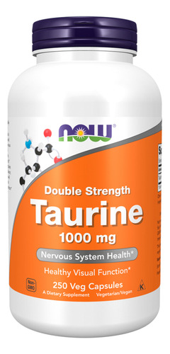 Now Foods Taurina 1000 mg 250 cápsulas sabor N/A