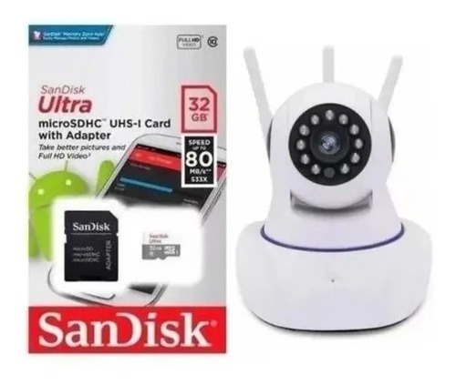 Combo Camara 3 Antenas V380 + Memoria Sd Sandisk 32g