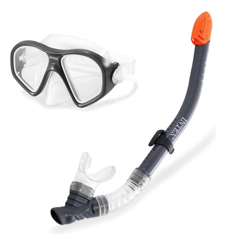 Intex E Reef Rider Swim Set Máscara Con Snorkel Azul 19.5 X 
