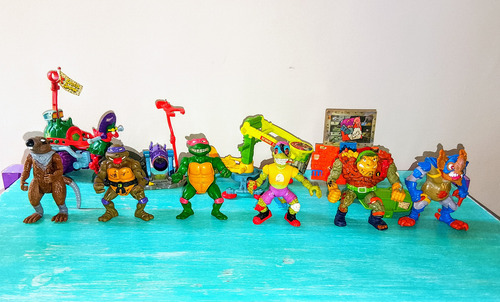 Lote Figuras Vehículos Accesorios Tortugas Ninja Vintage 80s (Usado)