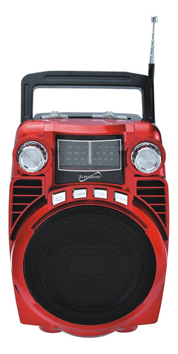 Supersonic Bluetooth Portatil Radio 4 Banda Rojo