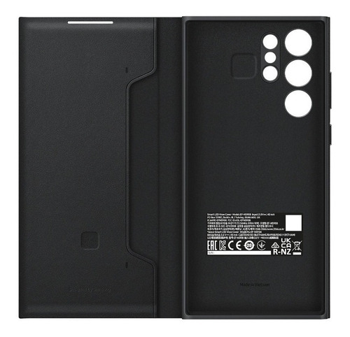 Imagen 3 de 3 de Funda con luz Samsung Smart LED View Cover black con diseño liso para Samsung Galaxy S22 Ultra por 1 unidad