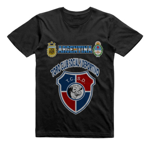 Remera Infantil Negra Toro Club Coronel Moldes