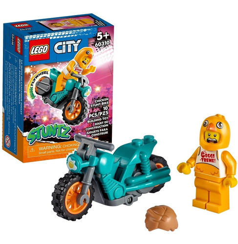 Lego Motocicleta De Acrobacias Com Galinha Brinquedo 10 Pçs