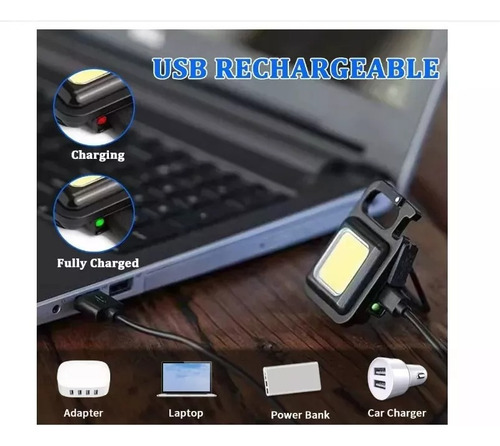 Kit Bastón Retráctil Tonfa Llavero Linterna Destapador Usb