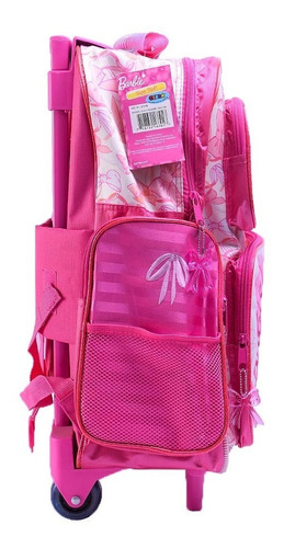 Mochila Barbie Con Carrito Extensible 20 Pulgadas Color Rosa