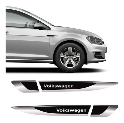 Aplique Lateral Volkswagen Gol Polo Fox Up! Emblema Cromado