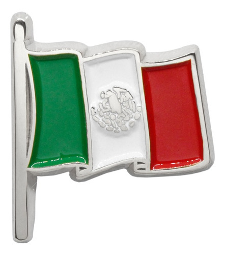 Pin Metalico Bandera De México Con Asta En Baño De Níquel