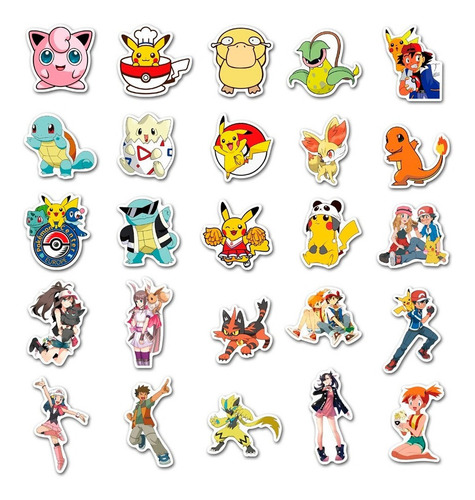 50 Pzs Lote Pegatinas Anime Pokemon Pikachu Ash Stickers F Color Surtido