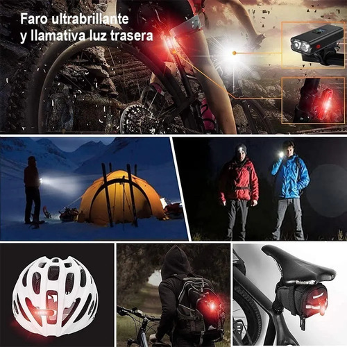 Imagen 6 de 7 de Luces Delanteras Y Traseras A Prueba De Lluvia P/bicicleta