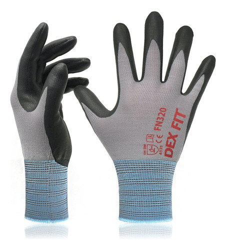 All-purpose Nylon Work Gloves Fn320 - Non-slip Grip; Li...