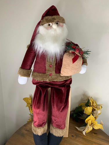 Imagem 4 de 8 de Papai Noel Sentado Em Tecido 85cm Natal