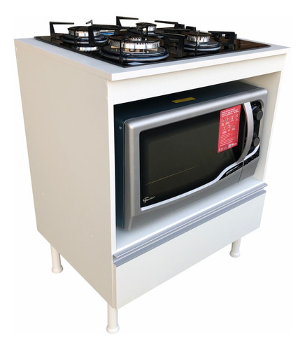 Balcão Multiuso Para Cooktop Micro/forno P/ Cozinha 100% Mdf Cor Branco