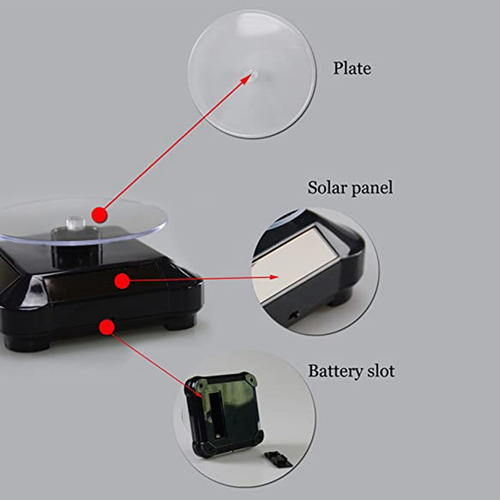 Tocadiscos Solar Para Joyas, Plato Giratorio Eléctrico Stand