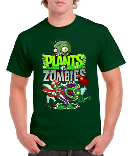 Remeras Camisetas Algodon En 4 Diseños Plantas Vs Zombies 
