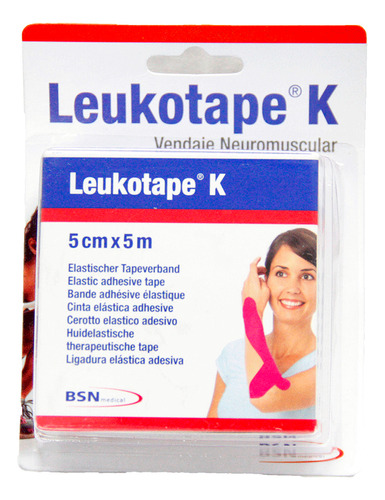 Leukotape Venda Elastica Rosado 5cm X 5m