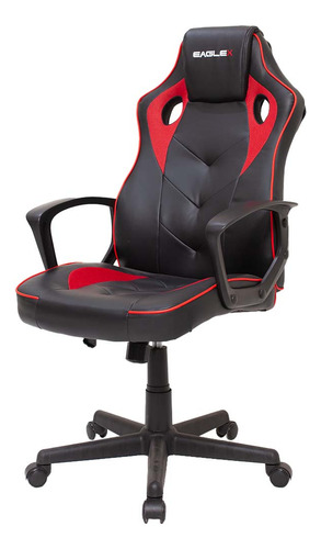 Cadeira de escritório Cadeiras Inc S1 gamer ergonômica  preta e vermelha