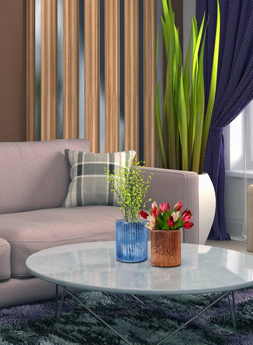 Vidrio De Mercurio Acanalado De Cobre Vintage Serene Spaces