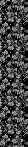 Imagem 3 de 4 de Papel De Parede Floral Preto E Cinza Adesivo 3 Mts - 767