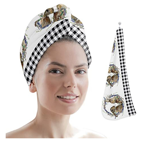 Toalla De Microfibra Para El Cabello, Gorro Ultra Absorbente