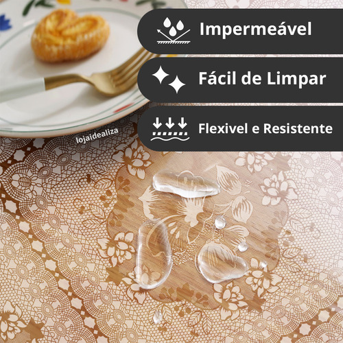 Toalha Mesa Plástico Transparente 8 10 Lugares 1,40x2,80 M2