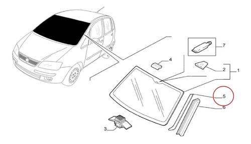 Guarnición Izquierda Moldura Lateral Parabrisas Fiat Idea 