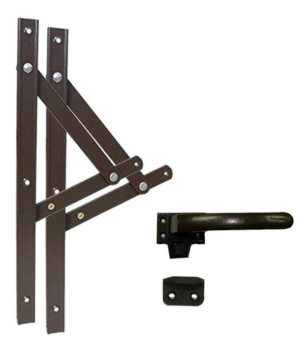 Kit Janela Maxim Ar - Braço 25cm - C/ Fecho - Em Bronze