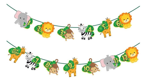 Banderín De Cumpleaños De Jungle Safari, Nuevo