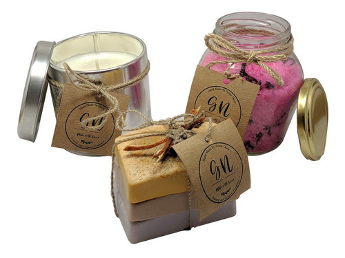 Kit Velas Aromatica Jabon Lavanda Vainilla Sal Rosas