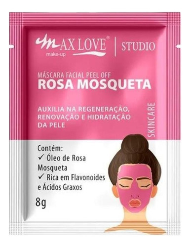 Máscara Facial Max Love Rosa Mosqueta Vitamina C 3em1 Black