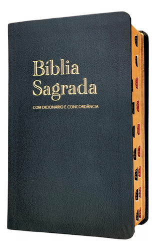 Bíblia Sagrada Revista E Corrigida Letra Gigante Com Palavras De Jesus Em Vermelho Dicionário E Concordância Com Índice Lateral Preta