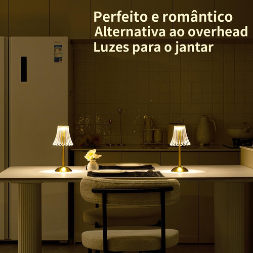 Luminária Mesa Abajur Led Dimerizável Recarregável Sem Fio