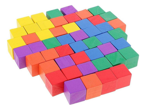 Set De 50/100 Piezas Bloques Cuadrados De Rico Y Para Niños