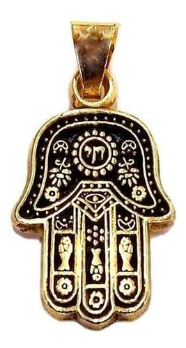 Poderoso Amuleto Mano De Fátima En Chapa De Oro  