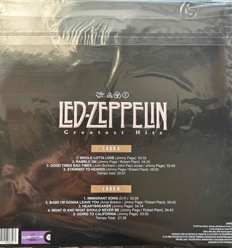 Imagen 2 de 2 de Led Zeppelin Greatest Hits Vinilo Nuevo Page Plant