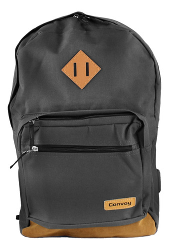 Mochila Casual Em Poliéster Detalhe Courino Preto - Convoy