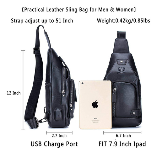 Bullcaptain Bolso Bandolera De Cuero Para Hombre Bolso De Pe