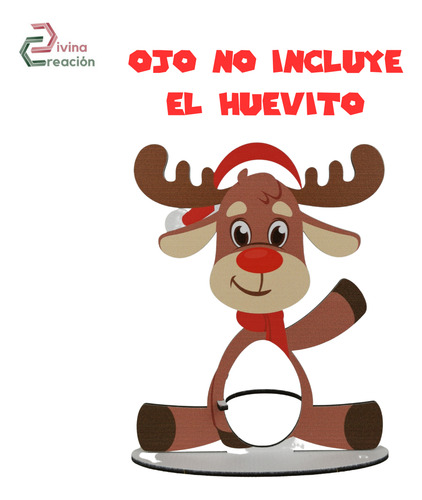 Porta Huevito Kinder De Reno Navideño Regalo Original Reno