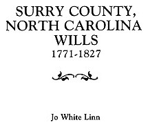 Libro Surry County, North Carolina Wills, 1771-1827 - Lin...