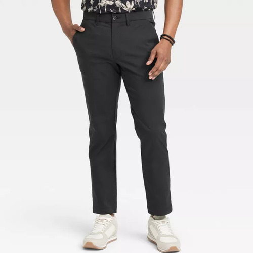 Pantalones Corte Slim Para Hombre Negro