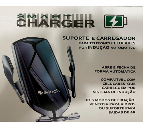 Imagem 3 de 3 de Carregador E Suporte Celular Veicular Por Indução Automotivo