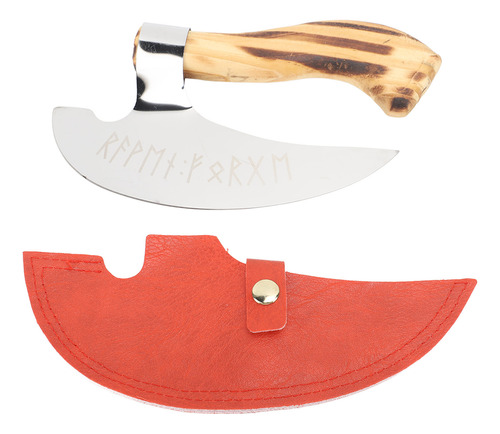 Hacha Para Pizza Viking, Mango De Madera, Acero Inoxidable,