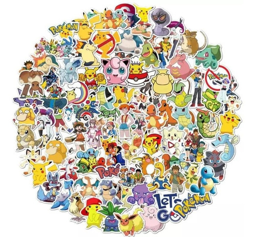 Set 50 Stickers Pokemon Decorativo Skateboard Wallpaper