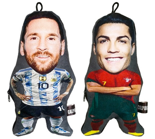  2 Cojínes Mini Cristiano Cr7 + Messi 27 Cm Detalle - Regalo