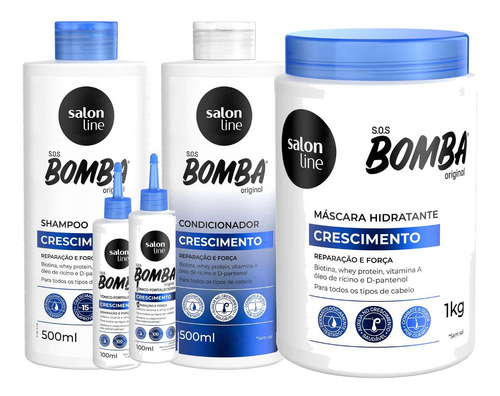 Kit Bomba Salon Line Shampoo Condicionador Máscara E Tônicos