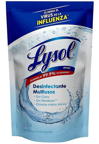 Lysol Brand Desinfectante Multiusos Doypack 500ml Sin Cloro