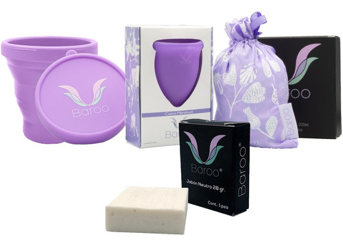 Copa Menstrual Baroo + Vaso Estérilizador + Bolsa De Tela