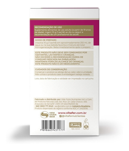 Colagentek - 10 sachês 10g tangerina - Vitafor